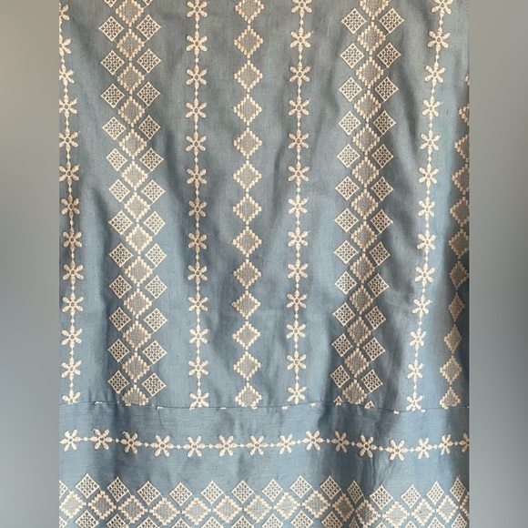 Zara blue cotton jacket with white thread work embroidery. - Picture 7 of 12